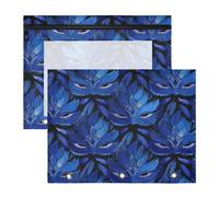 Pencil Box Adorable 3 Hole Punch for A4 Paper Letter 2 Pack Teacher Office Masks Dark Blue Black Pattern