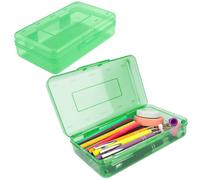 Pencil Box, Clear Pencil Case, Large Capacity Plastic Hard Pencils Case Crayon Box with Snap-Tight Lid Stackable for Kids Adult Student Pens Pencils School Supplies Storage Office Supplies, Blue