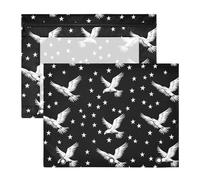Pencil Box Clear Pocket Folders for 3 Rings Binder 2 Pack Teacher College Supplies Bald Bird Beans Star Black White