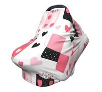 Pencil Box Nursing Cover 360° Full Coverage Love Heart Stretch Scarf for Breastfeeding and Car Seat Cover Fit for Most Pushchairs and Prams