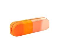 Pencil Boxes 4pcs Soft Silicone Gradient Color Pen Bag Large Capacity Pencil Case Storage Bag Learning Supplies Gifts(Orange)