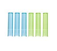 Pencil Caps 6 Pack, Transparent Tip Protectors and Extenders for Pencils，A | 6 coloured PP pencil caps, approx. 4.6 cm long, for covering standard wooden pencil points or fitting on the rear
