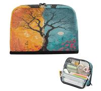 Pencil Carrying Case Large Capacity Pen Bags With Slot Multi-Purpose Bag for Man School The Magical Tree Life