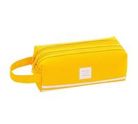 Pencil Case, 1Pcs Trendy Brief Style Pure Color Large Capacity Pen Pencil Bag Case Yellow