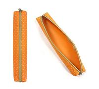Pencil Case, 1pcs White Point Pencil Case Candy Color Oxford Portable Simple Pencil Bag for Stationery,Pen,Pencil, Toiletry (Orange)
