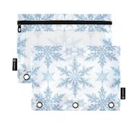 Pencil Case 3-Holes 3 Hole Punch for 3 Ringing Binder 2 Pack Students Classroom Supplies Snowflake