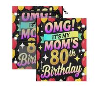pencil case 3 Ringing 2 pcs Omg It's My Mom's 80th Birthday 11''x8.9''