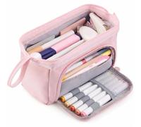 Pencil Case 8 6x3 5x5 1in Oxford Canvas Flap Top Loader for, Pink
