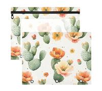 Pencil Case Adorable Plastic File Folder for A4 Paper Letter 2 Pack Students Storing School Students Teacher Supplies Safari Cactus Retro Style Floral