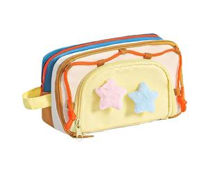 Pencil Case Aesthetic Zippered Organization Must Haves | Portable Contrast Color Pencil Bag Students Girls School College Classroom Travel Makeup Cosmetic Toiletry Art Craft Must