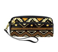 Pencil Case, American Indians Tribal Pattern Pen Bag Pouch PU Leather Stationery Pouch with Zipper for Boys Girls School & Office Supplies