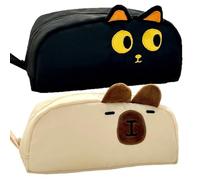 Pencil Case, Animal Printed, Polyester + Canvas, Stationery Organizer Pen Bag Gift, Pencil Case Large Capacity, Eco-Friendly, for Students, Cosmetic Makeup