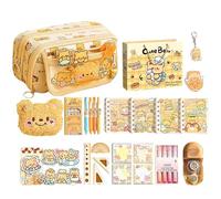 Pencil Case Bear Pattern Design Wide Opening Mouth Large Capacity