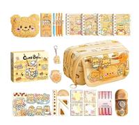 Pencil Case Bear Pattern Design Wide Opening Mouth Large Capacity