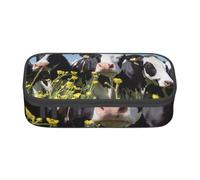 Pencil Case,Big Capacity Printed Pencil Pouch Pen bag Pencil Holder for Office School, Black White Cows