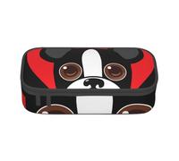 Pencil Case,Big Capacity Printed Pencil Pouch Pen bag Pencil Holder for Office School, Boston Terrier Face