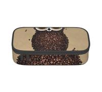 Pencil Case,Big Capacity Printed Pencil Pouch Pen bag Pencil Holder for Office School, Coffee Bean Owl