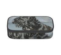 Pencil Case,Big Capacity Printed Pencil Pouch Pen bag Pencil Holder for Office School, Cute Black Scottish Terrier Dog Art