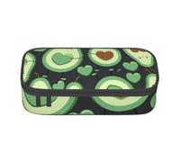 Pencil Case,Big Capacity Printed Pencil Pouch Pen bag Pencil Holder for Office School, Cute Seamless Pattern Avocado Heart