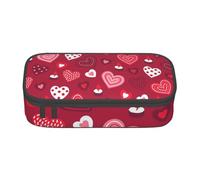 Pencil Case,Big Capacity Printed Pencil Pouch Pen bag Pencil Holder for Office School, Valentine's Day Love Heart Pattern