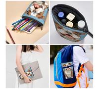 Pencil Case Big Capacity Telescopic Pencil Bag English bulldog seamless illustration Pen Holder Pop Up Stationery Case Retractable Standing Pencils Pouch Makeup Cosmetics Bag for Office Supplies