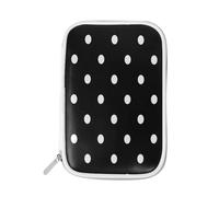 Pencil Case Black and White Polka Dot, Holder Pencil Bag Geometric Zipper Stationery Travel Pouch Bag Organizer Cosmetic Pen Bag for School Girls Boys