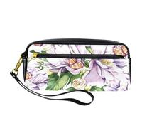 Pencil Case, Butterflies on Blooming Jasmine Pen Bag Pouch PU Leather Stationery Pouch with Zipper for Boys Girls School & Office Supplies