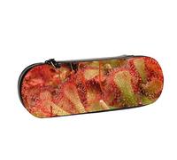 Pencil Case Carnivorous Plant Rosa Plant Wallpaper Leather Pencil Pouch Big Capacity Pencil Pen Case Cosmetic Bag