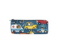 Pencil Case Cartoon Cars Giraffe，Pencil Holder Zipper Canvas Pen Box Pouch Storage Box Colorful Car Bus Cosmetic Stationery Bag for Student School Office