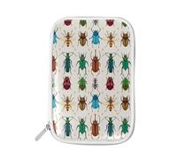 Pencil Case Cartoon Insect Bug, Holder Pencil Bag Colorful Animal Zipper Stationery Travel Pouch Bag Organizer Cosmetic Pen Bag for School Girls Boys