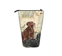 Pencil Case Chocolate Yellow Black Labrador Makeup Bag Portable Telescopic Pencil Bag Large Capacity Stationery Organizer, for Office, School, Girls