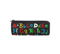 Pencil Case Colorful Alphabet，Pencil Holder Zipper Canvas Pen Box Pouch Storage Box Letter Cosmetic Stationery Bag for Student School Office
