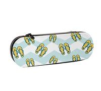 Pencil Case Colorful Beautiful Beach Slippers Art Leather Pencil Pouch Big Capacity Pencil Pen Case Cosmetic Bag