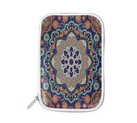 Pencil Case Colorful Floral Mandala, Holder Pencil Bag Indian Ethnic Flower Zipper Stationery Travel Pouch Bag Organizer Cosmetic Pen Bag for School Girls Boys