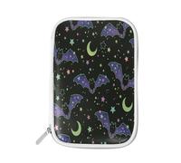 Pencil Case Colorful Halloween Bats Stars, Holder Pencil Bag Halloween Gothic Zipper Stationery Travel Pouch Bag Organizer Cosmetic Pen Bag for School Girls Boys