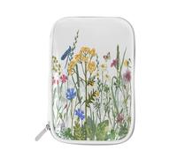 Pencil Case Colorful Herbs Flowers, Holder Pencil Bag Spring Summer Leaves Zipper Stationery Travel Pouch Bag Organizer Cosmetic Pen Bag for School Girls Boys