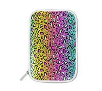 Pencil Case Colorful Leopard, Holder Pencil Bag Animal Skin Zipper Stationery Travel Pouch Bag Organizer Cosmetic Pen Bag for School Girls Boys