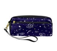 Pencil Case, Constellations Zodiac Planet and Star Pen Bag Pouch PU Leather Stationery Pouch with Zipper for Boys Girls School & Office Supplies