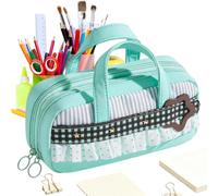 Pencil Case Cosmetic Bag School Stationery Storage Box with Zipper, b | Pencil Case with Handle for Students Kids Girls Adults Back to School Home Office University