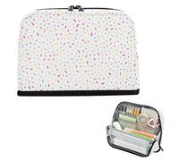Pencil Case Create-a-seamless-pattern-with-colorful-confetti-sprinkles-and-dots-scattered-randomly-on-a-white-ba Large Pencil Pouch for School College Office Upright Pencil Organizer for Student Teens