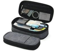 Pencil Case Cute and Large Capacity Office and Student Storage Pencil Box-Black-A