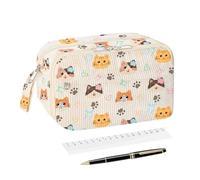 Pencil Case Cute Divided, Portable, Soft Touch, Pens, Rulers, Scissors | Bag Soft Touch School Classroom Students Teachers Artists Office College Desk Art Class Travel