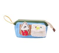 Pencil Case - Cute Hamburger Bear Embroidered Pencil Case | Large Capacity Oxford Fabric Pen Case | High Value Cosmetic Bag for | Pencil Pouch, blue, Se référer au descriptif, Refer to
