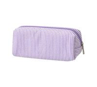 Pencil Case Cute Large Capacity Aesthetic Stripe Simple Pencil Pouch Pen Bag with Practical Smooth Zipper Small Portable Cosmetic Organizer Stationery Pouch for School and Office Supplies (I)