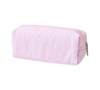 Pencil Case Cute Large Capacity Aesthetic Stripe Simple Pencil Pouch Pen Bag with Practical Smooth Zipper Small Portable Cosmetic Organizer Stationery Pouch for School and Office Supplies (J)