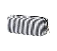 Pencil Case Cute Large Capacity Aesthetic Stripe Simple Pencil Pouch Pen Bag with Practical Smooth Zipper Small Portable Cosmetic Organizer Stationery Pouch for School and Office Supplies (A)