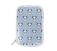 Pencil Case Cute Panda Blue, Holder Pencil Bag Bear Animal Zipper Stationery Travel Pouch Bag Organizer Cosmetic Pen Bag for School Girls Boys
