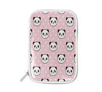 Pencil Case Cute Panda Pink, Holder Pencil Bag Bear Animal Zipper Stationery Travel Pouch Bag Organizer Cosmetic Pen Bag for School Girls Boys