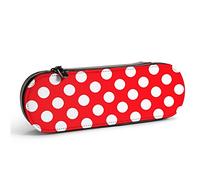Pencil Case Cute Polka Dot Printing Leather Pencil Pouch Big Capacity Pencil Pen Case Cosmetic Bag