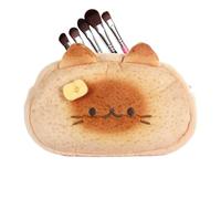 Pencil Case Cute Toast Cat Design | Fun Pencil Case Plush | Organizer Aesthetic Bag for Backpack Kindergarten School Kids Boys Teen College and Students